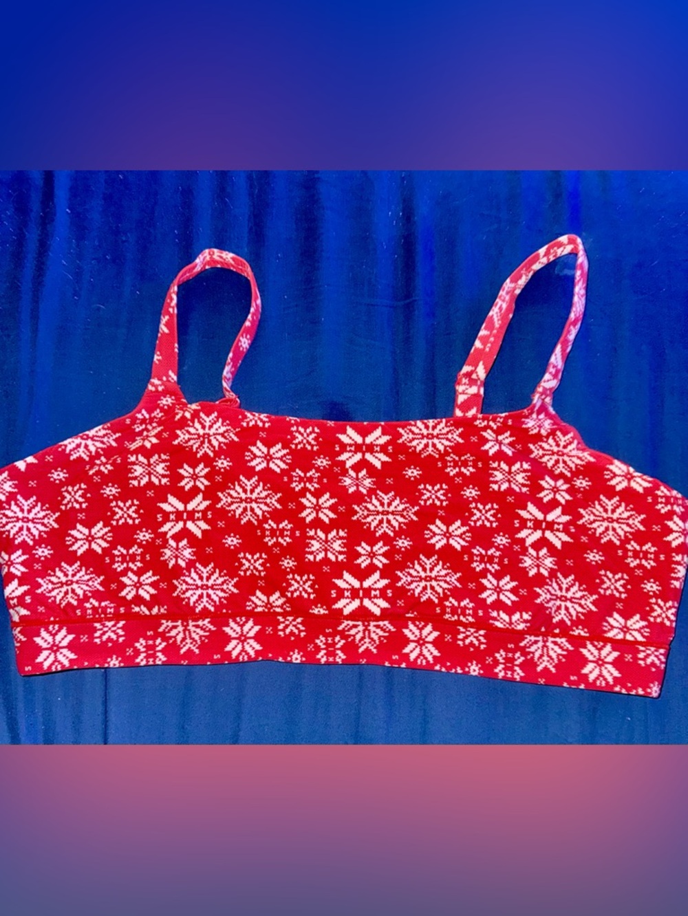 SKIMS Red Holiday Print bralette
